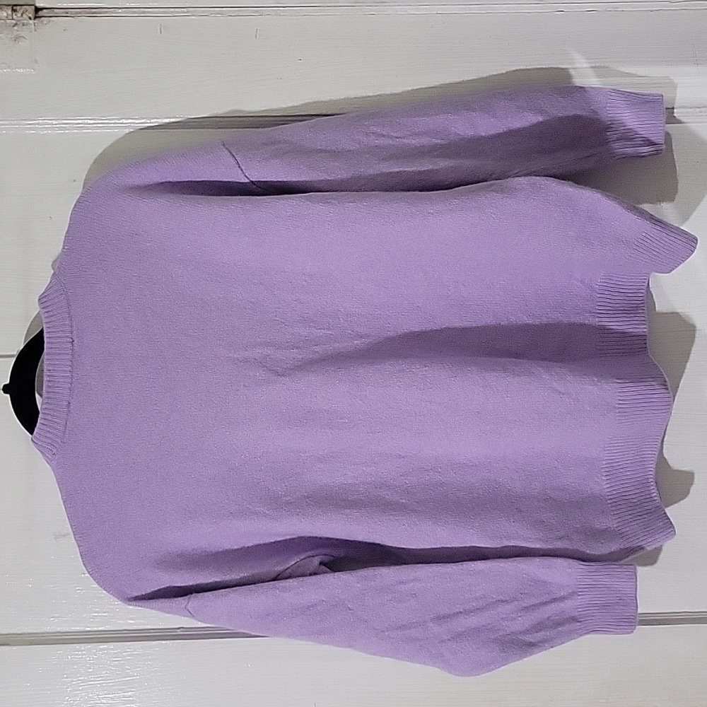 Chiara Ferragni Women's XXS Purple Spellout Crewneck Wool Blend Sweater - Picture 12 of 12